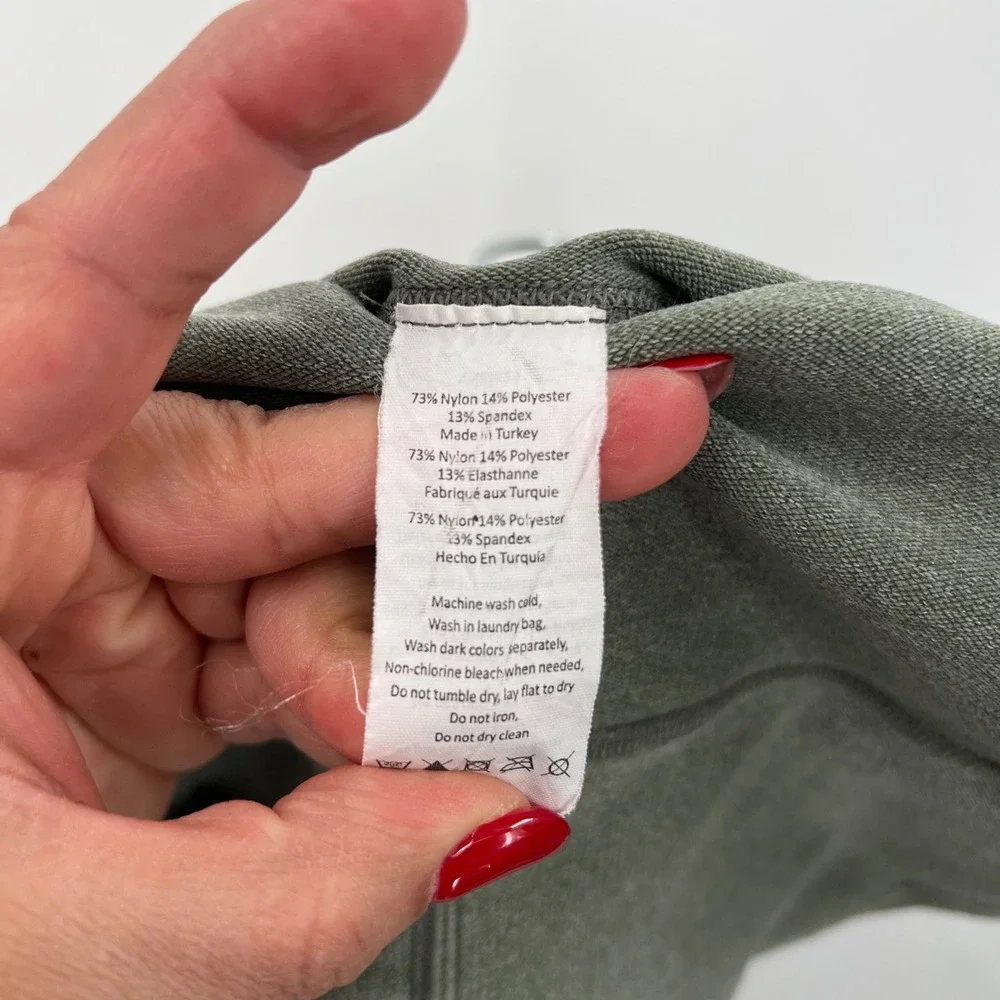 Alo Yoga High Waist‎ Moto Leggings Olive Green Mesh Panel Small